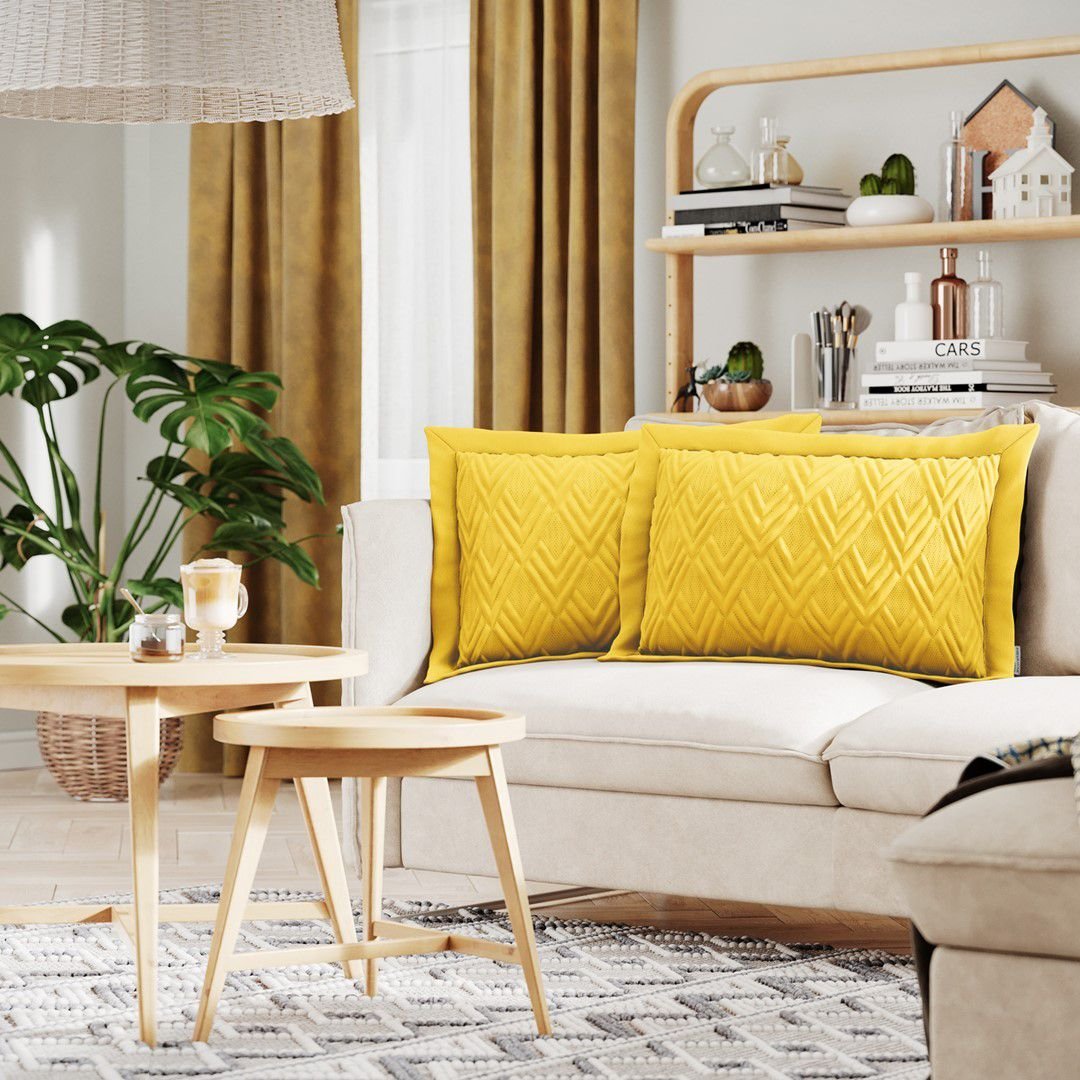 AmeliaHome AmeliaHome Poszewka Pikowana OPHELIA 50x70 2szt. musztardowa