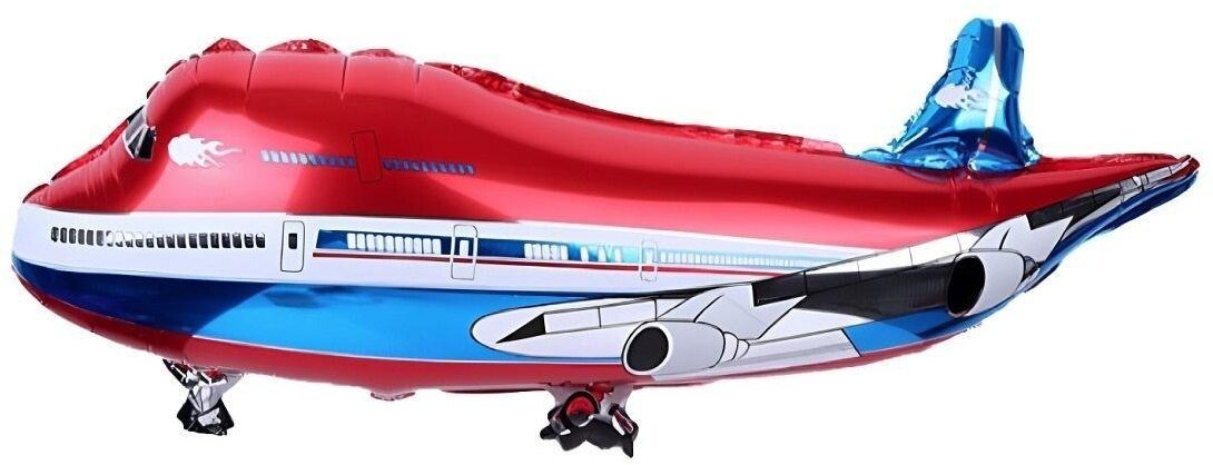 Balon foliowy Samolot czerwony 28x75cm