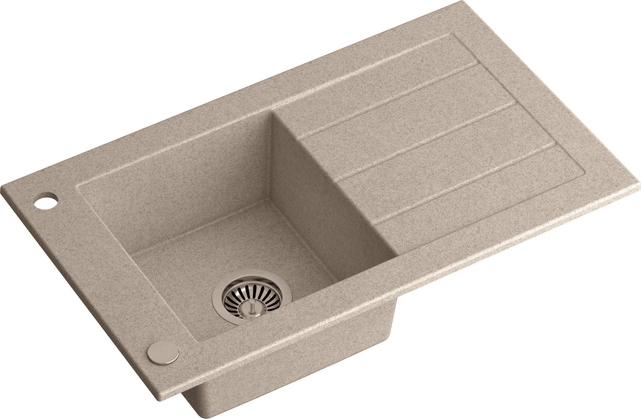 Zlewozmywak WILL granitowy 1-komorowy beżowy (77x46x18,5) z zaślepką i odpływem