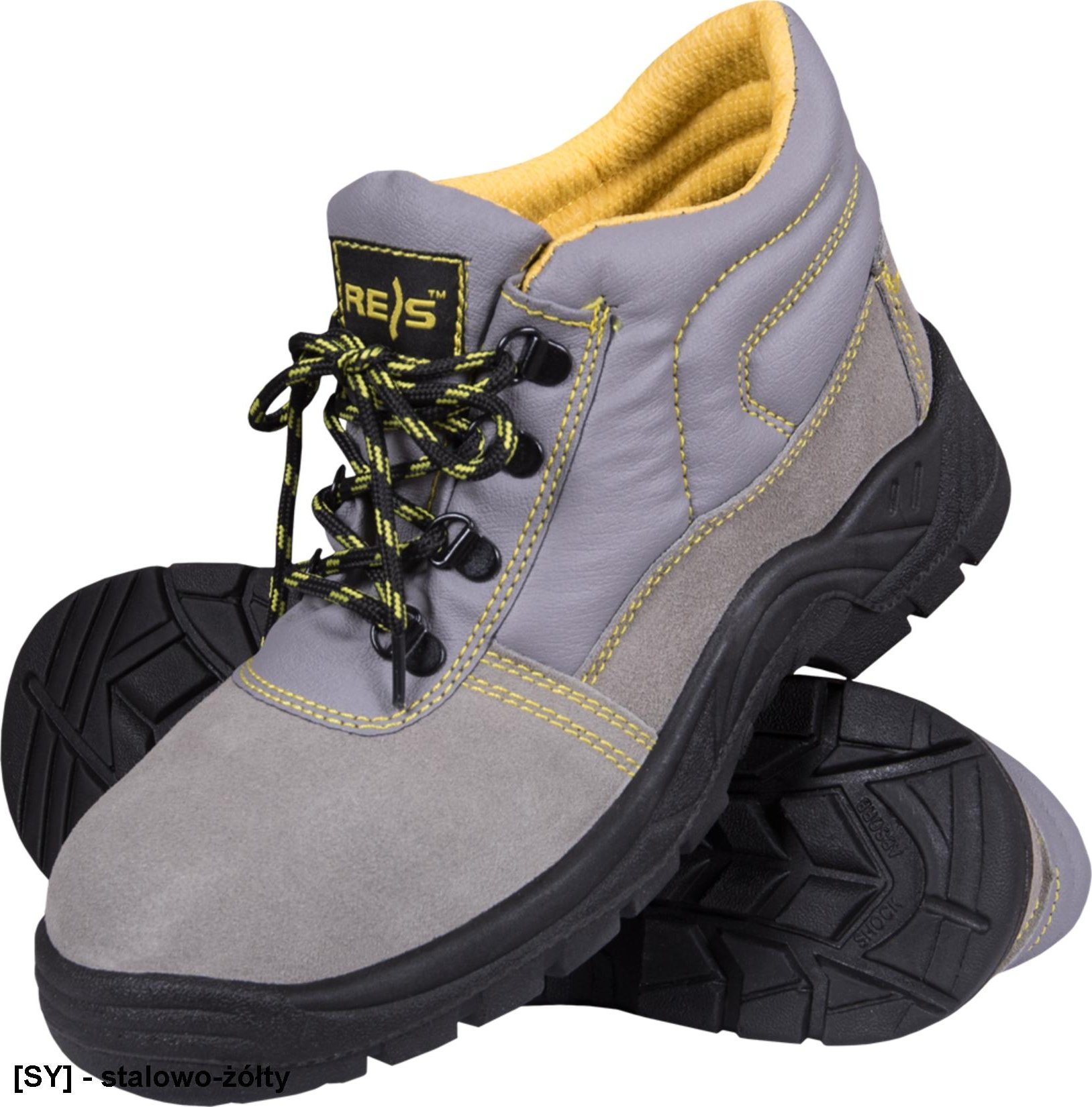 R.E.I.S. BRYESVEL-T-SB E FO SRC - trzewiki zawodowe, podnosek, skóra zamsz, podeszwa antypoślizgowa olejoodporna z poliuretanu 39