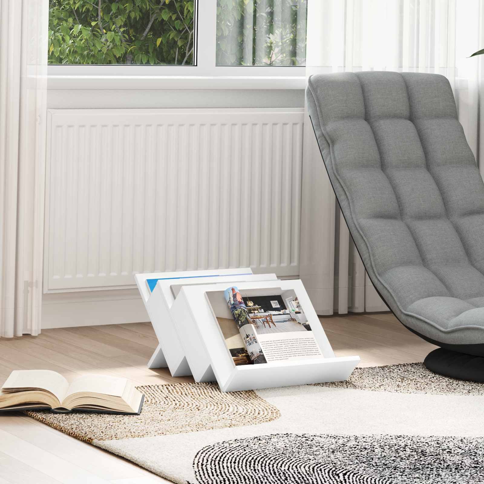 vidaXL Szafka boczna Biały 57,5 x 40 x 42 cm Materiał drewniany