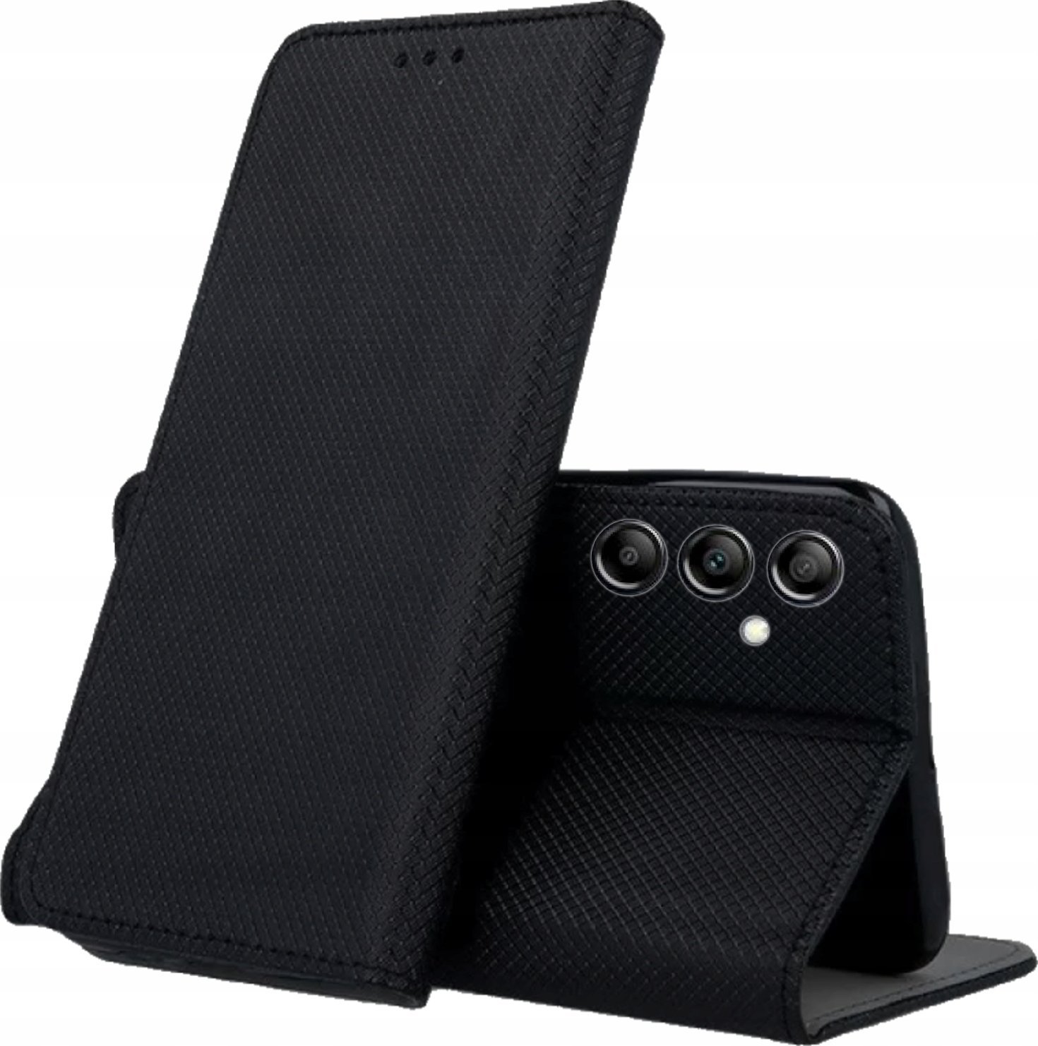 Hello Case ETUI Z KLAPKĄ DO SAMSUNG GALAXY A14 5G CZARNE ZAMYKANE MAGNETYCZNE KABURA