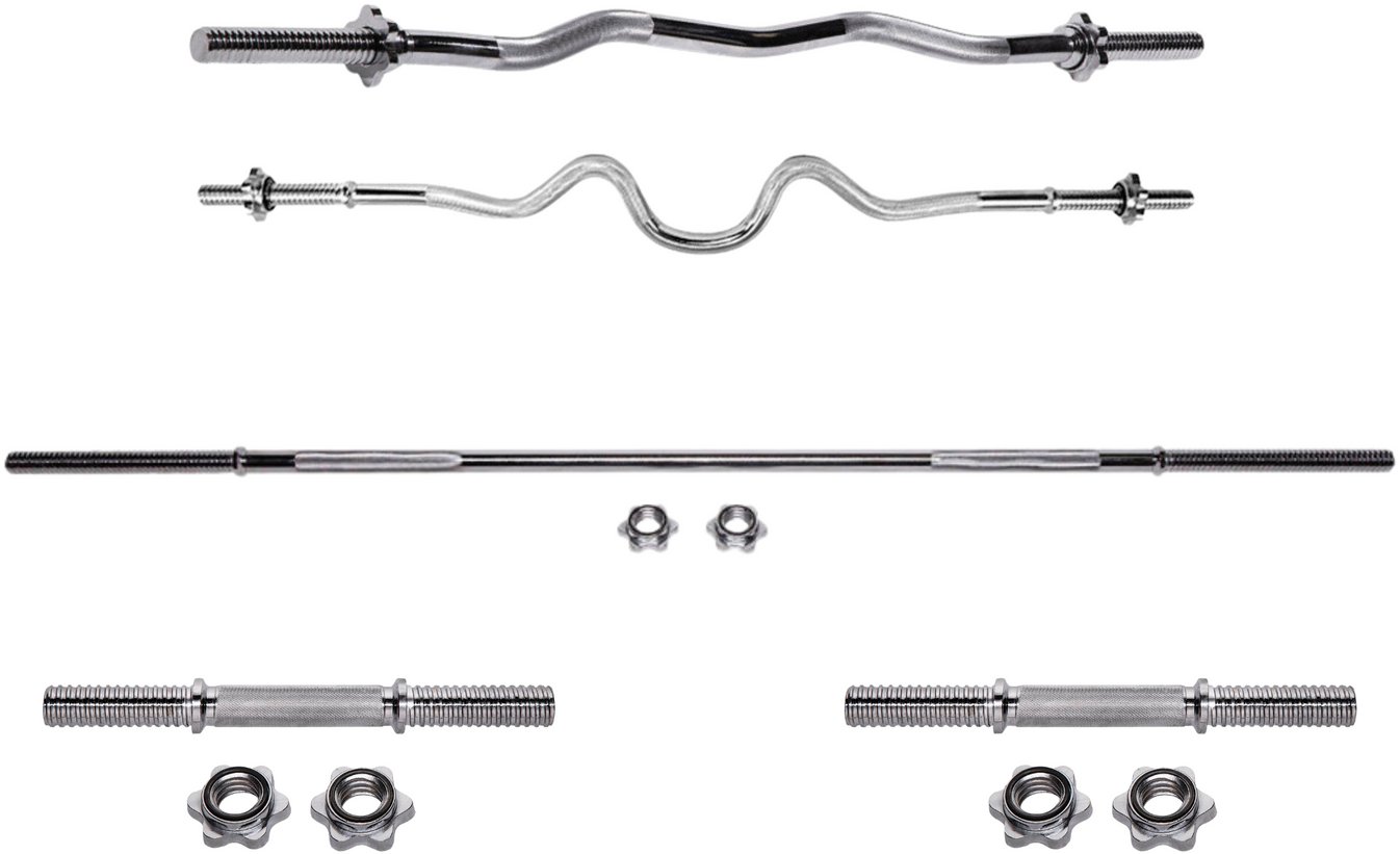 Zestaw 5 gryfów: łamany, mocno łamany 120cm, prosty 165cm, 2x krótki 35cm