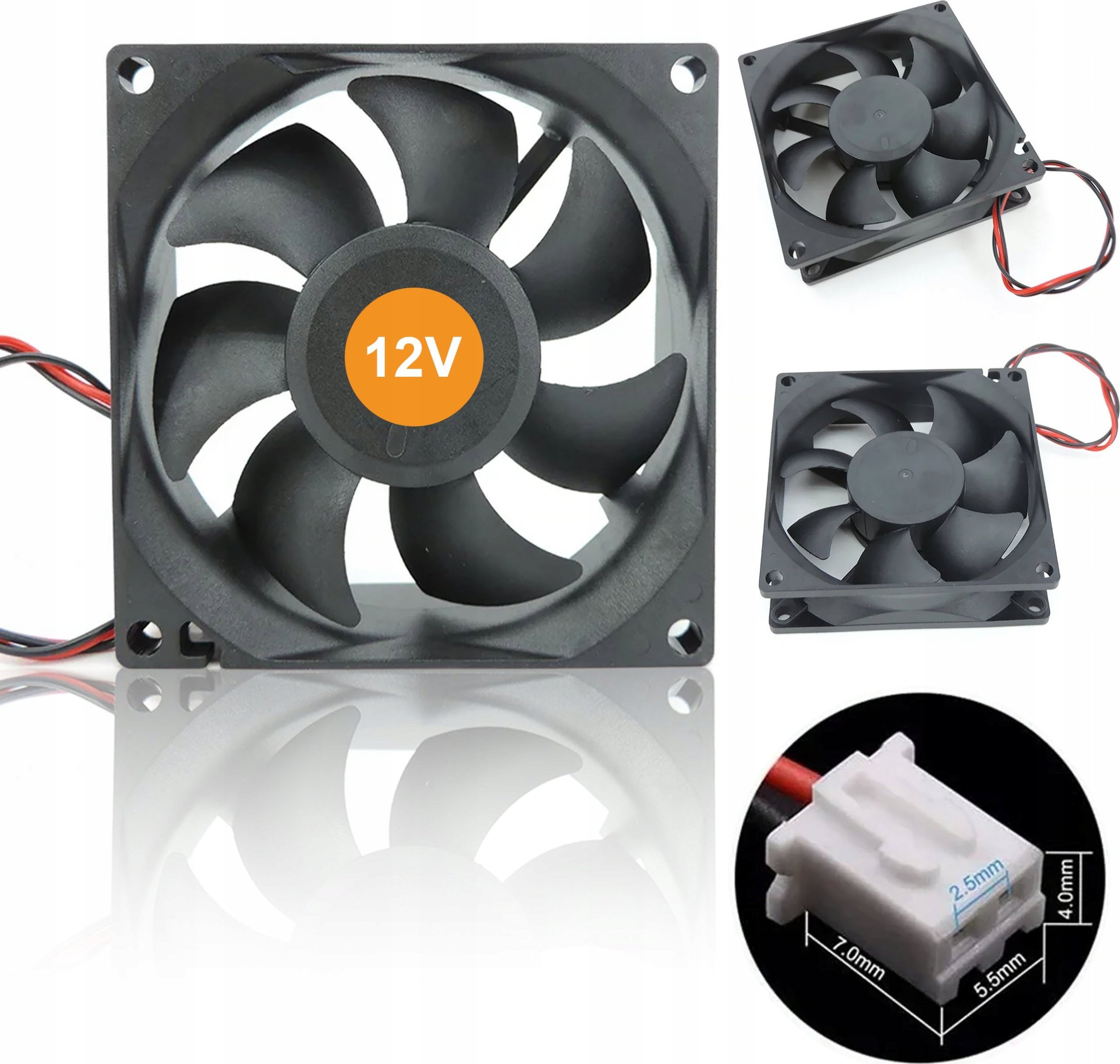 Wentylator Rosfix ROSFIX WENTYLATOR 80X80X25 2PIN 12V DO KOMPUTERÓW I ELEKTRONIKI CICHY