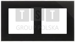 TRN2/182 Simon 55 Ramka 2-krotna Nature Szkło classic czarne TRN2/182
