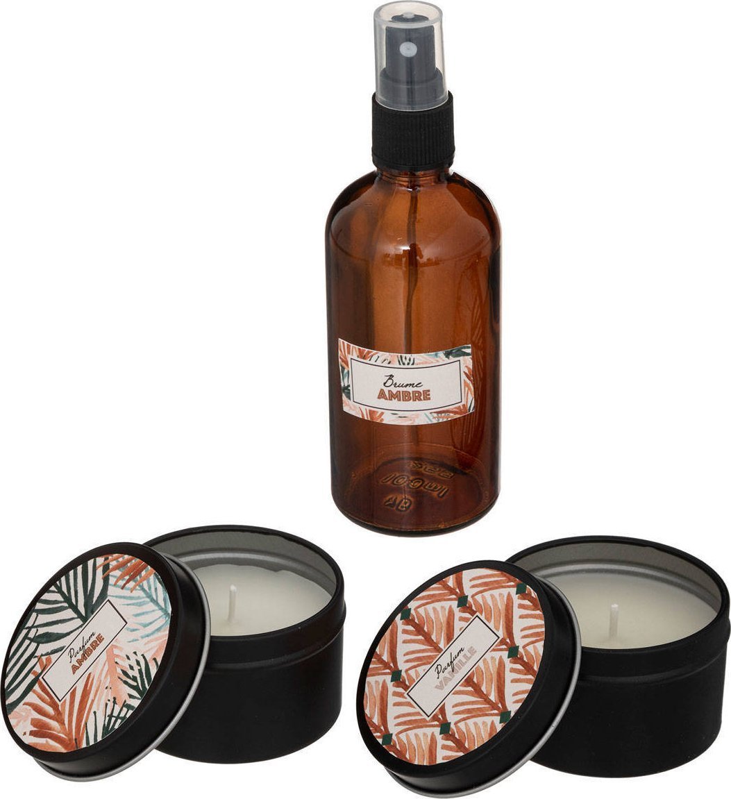 Dyfuzor zapachowy Atmosphera Zestaw zapachowy: 2 świece, spray do pomieszczeń, 100 ml