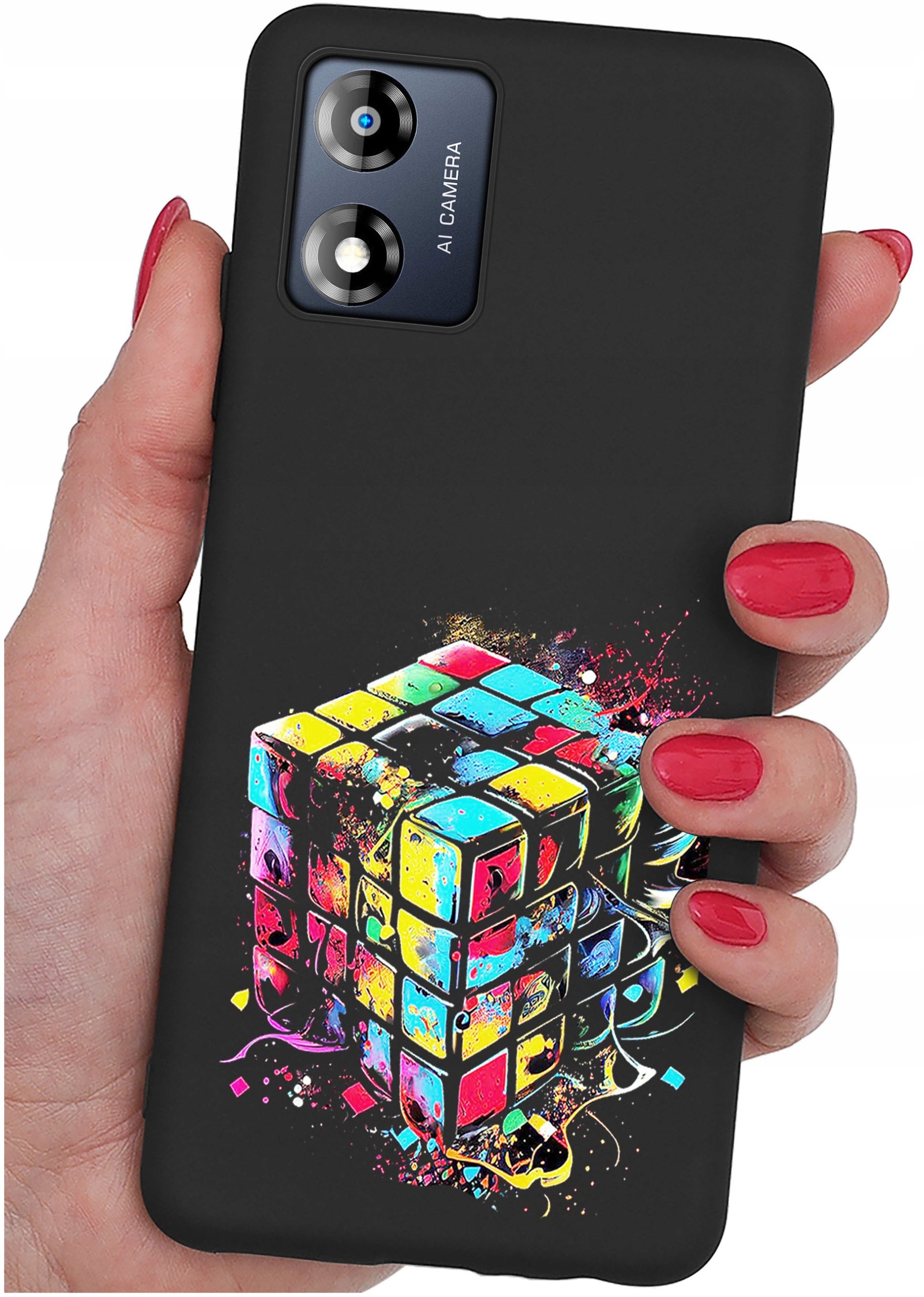 Etui do Motorola Moto E13 WZORY |SILIKONOWE MATT CASE + SZKŁO 9H