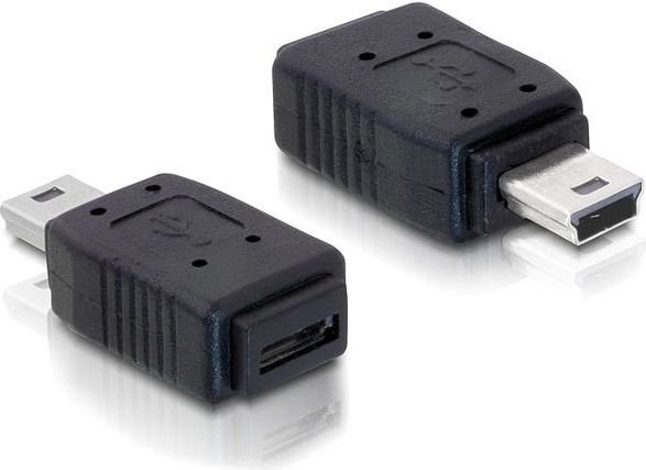 Adapter USB Delock microUSB - miniUSB Czarny (65155)