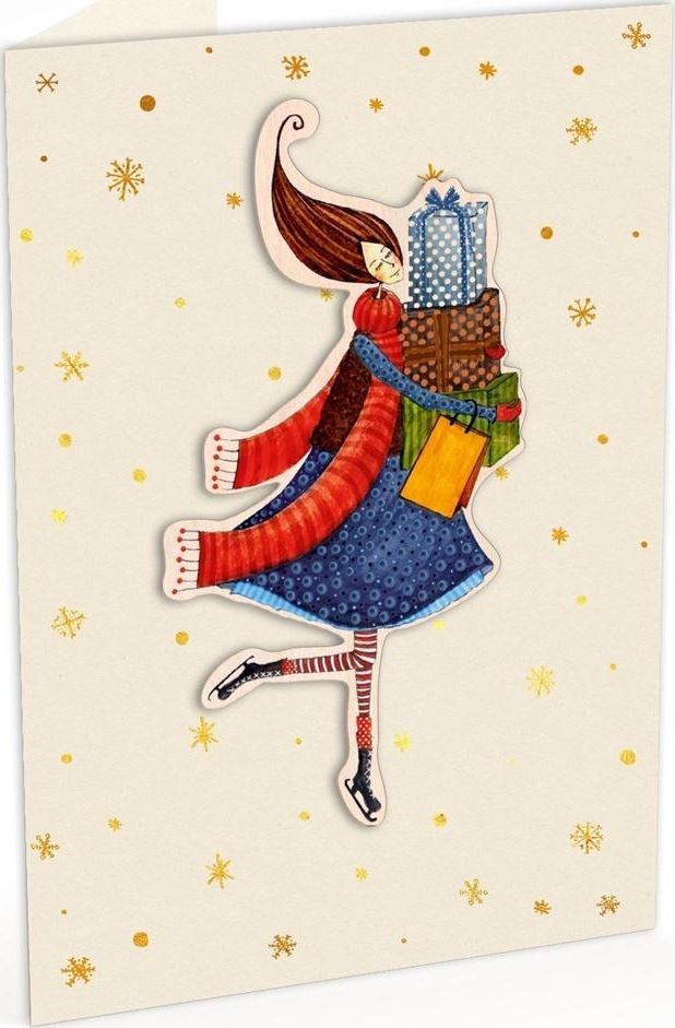 Cozywood Karnet C6 naklejany + kop. Święta Kob. I prezenty