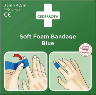 Cederroth Bandaż z pianki Cederroth Soft Foam Bandage Blue, 3 cmx450cm