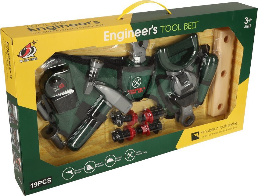 KIK Narzędzia warsztatowe pas młotek piła zestaw 20 elementów