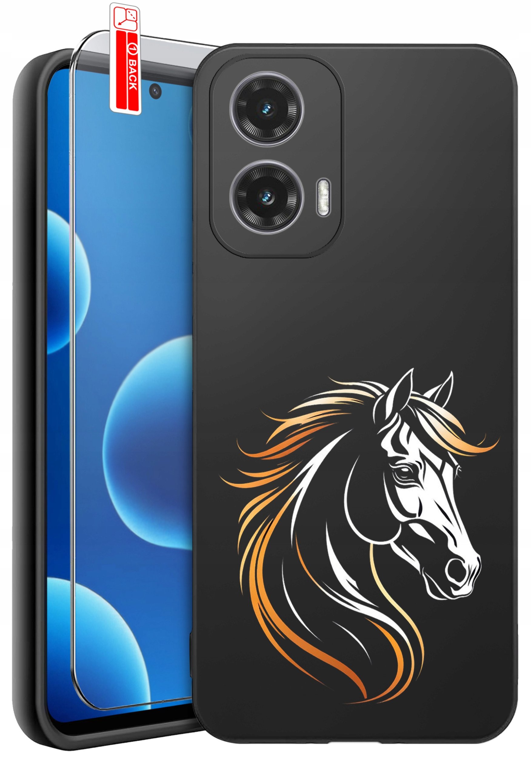 ETUI do Motorola Moto G45 5G | WZORY | SILIKONOWE MATT CASE + SZKŁO 9H