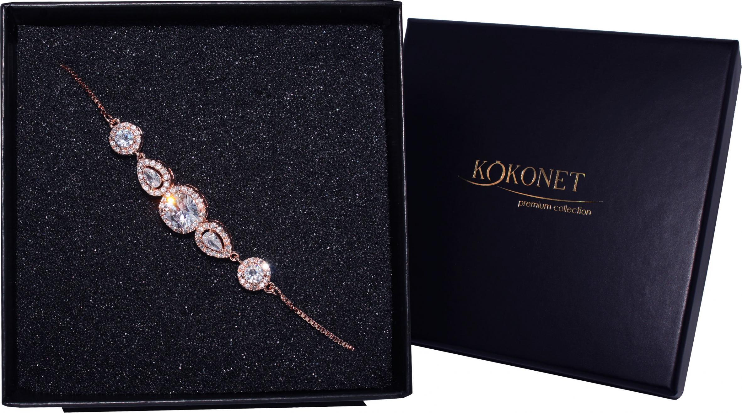 KOKONET bransoletka regulowana różowe złoto rose ślubna