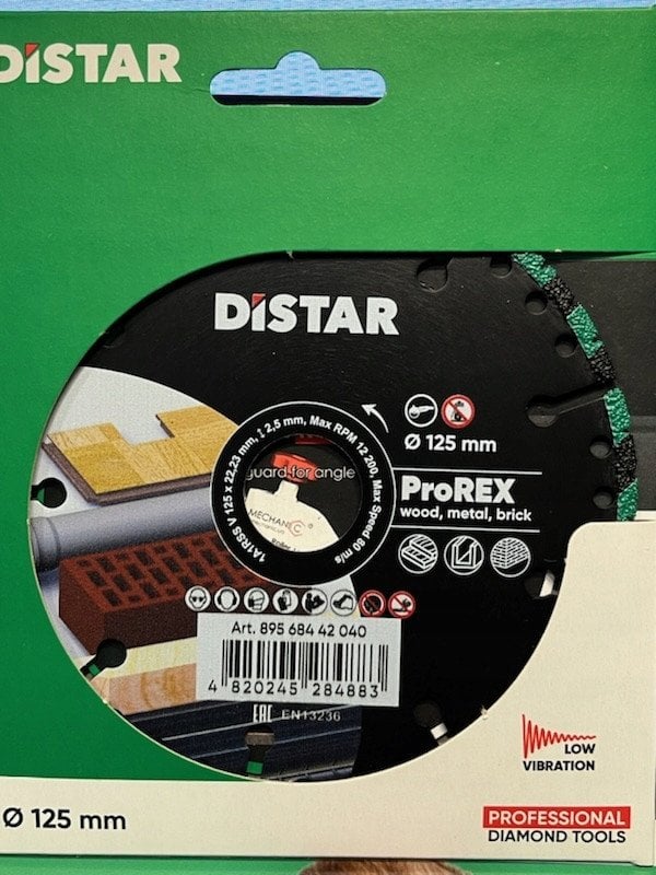 DISTAR DIAMOND BLADE PRO REX 125 x 2.5 x 22.2mm