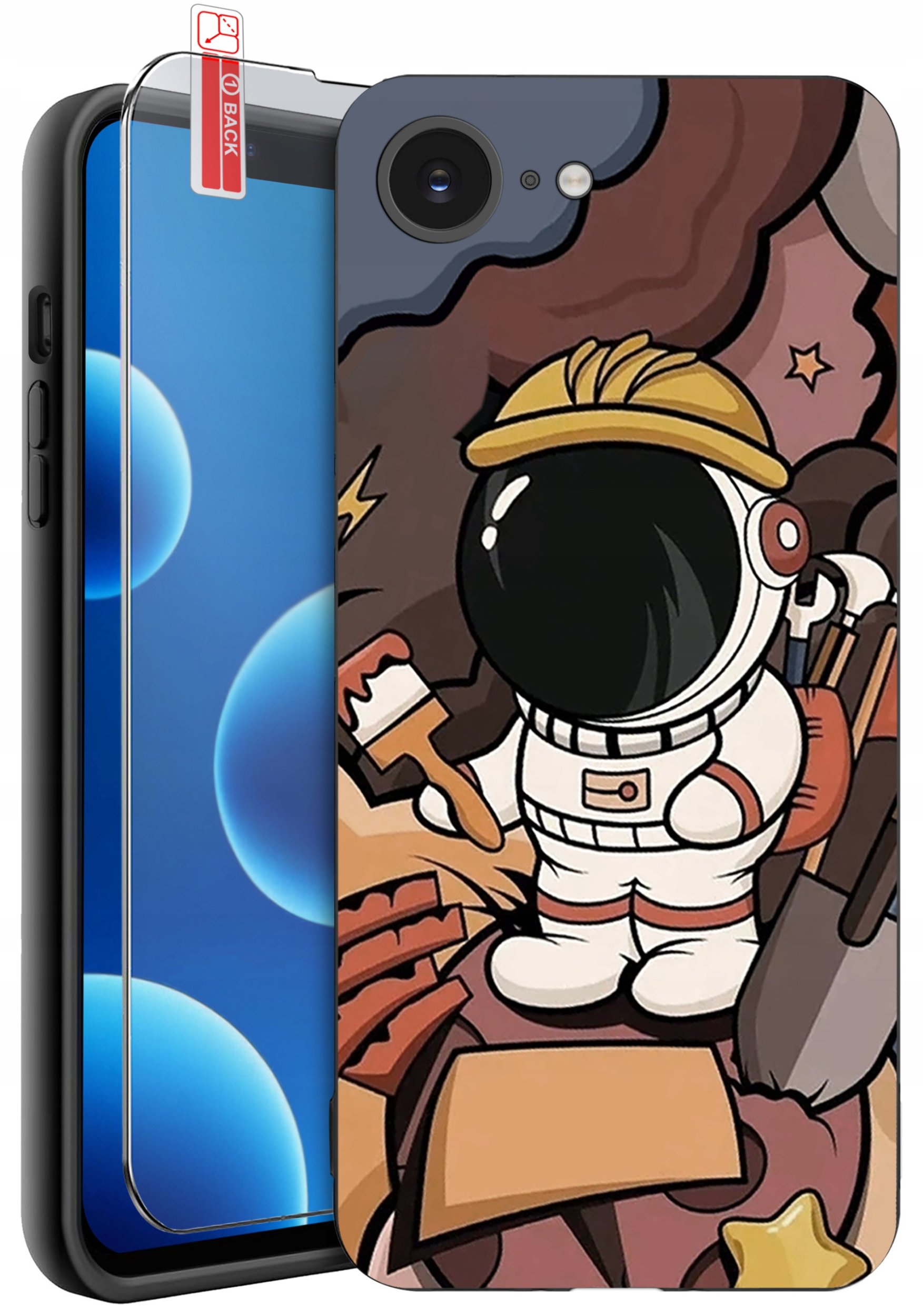 ETUI do iPhone 16e | WZORY | SILIKONOWE MATT CASE + SZKŁO 9H