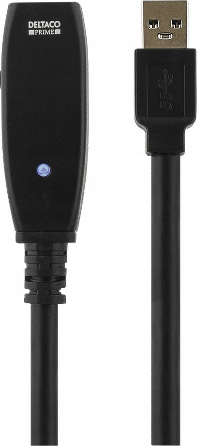 Kabel USB Deltaco USB-A - USB-A 2 m Czarny (USB3-1000)