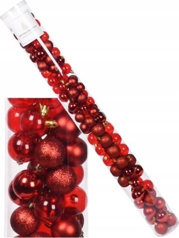 Koopman Bombki na choinkę nietłukące czerwone 100 sztuk