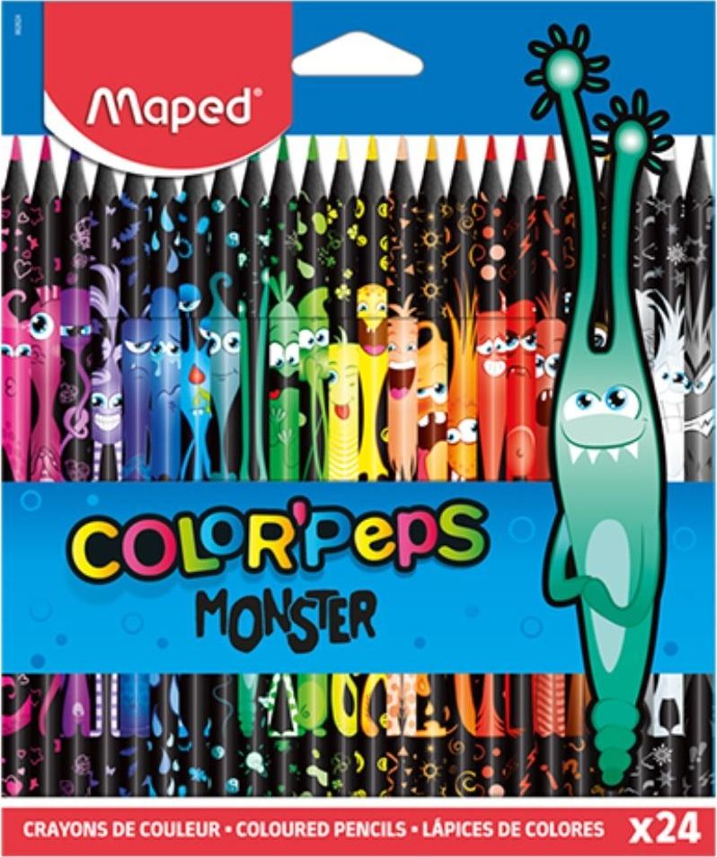 Maped Kredki Colorpeps Monster trójkątne 24 kolory
