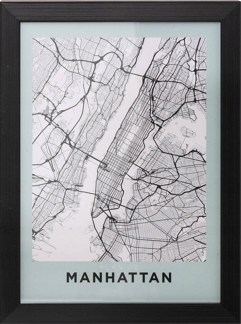 Atmosphera Plakat w ramce mapa miasta, 18 x 24 cm