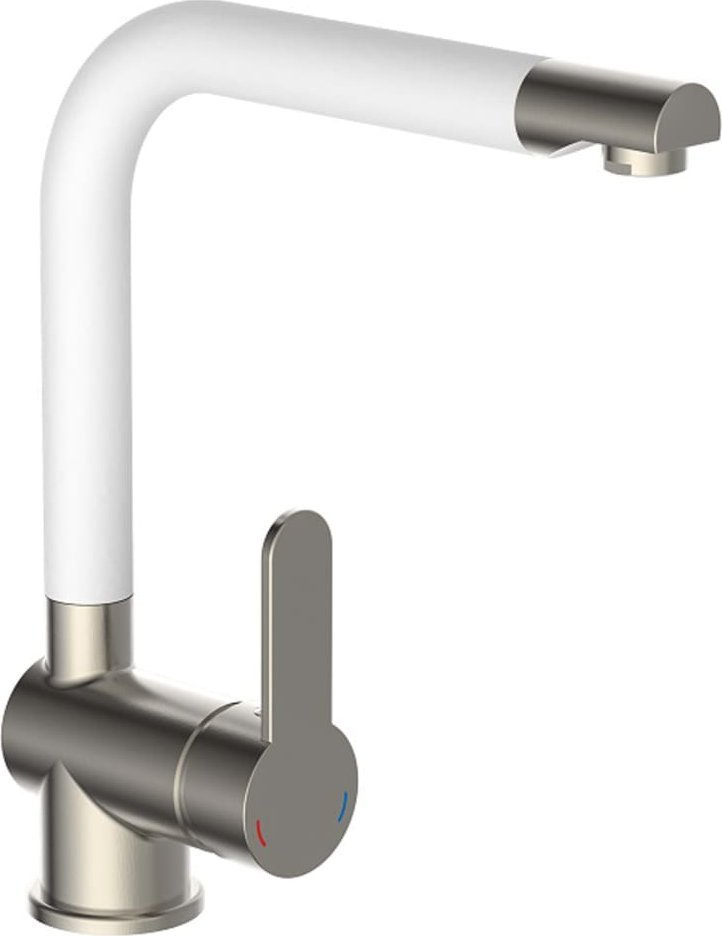 Bateria kuchenna SCHTTE SCHTTE Bateria RIO z wysoką wylewką, stal nierdzewna i matowa biel