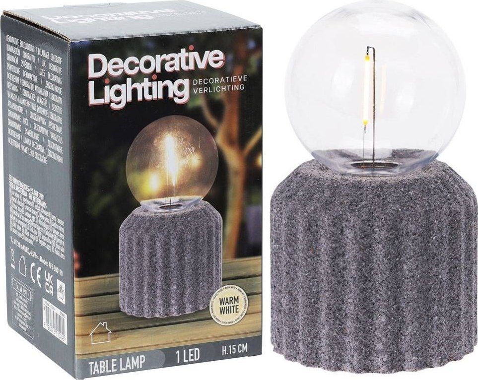 Lampa stołowa Decorative Lighting Lampka stołowa na baterie LED szara