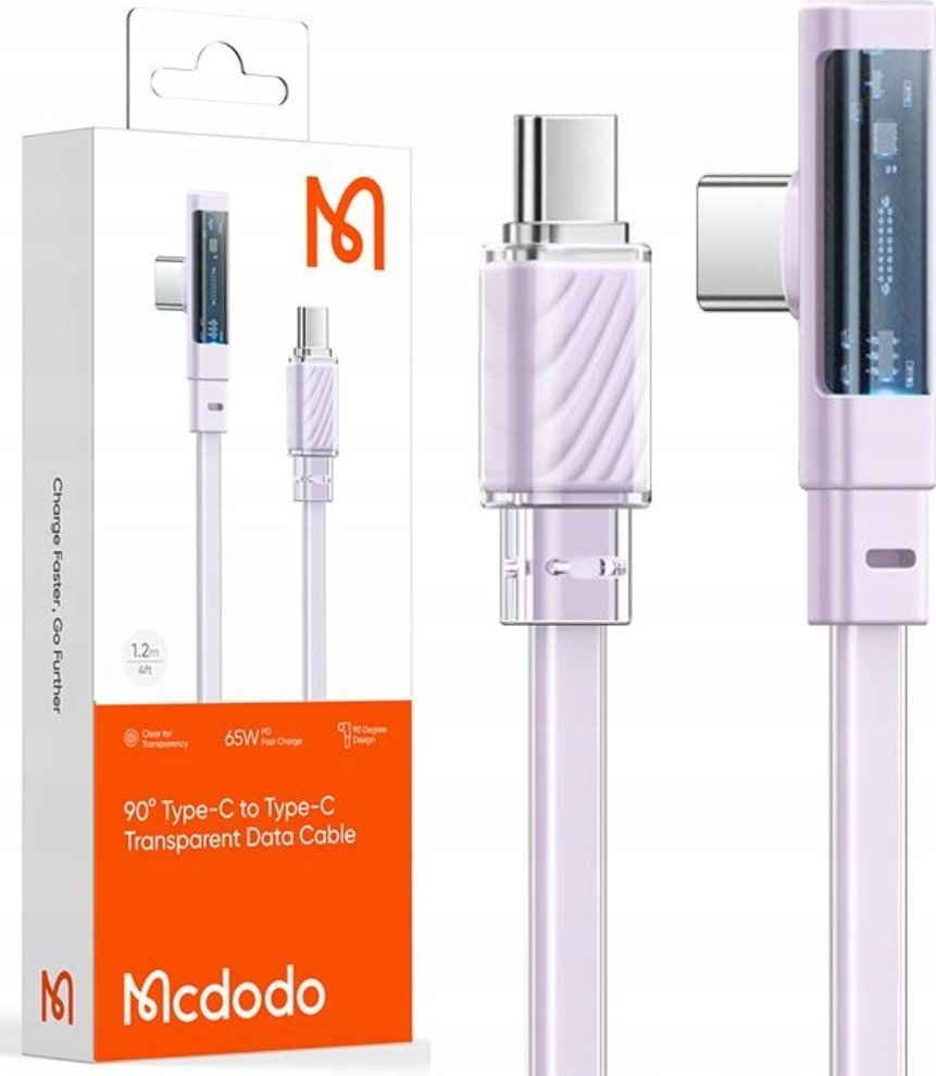 Kabel USB Mcdodo USB-C - USB-C 1 m Fioletowy