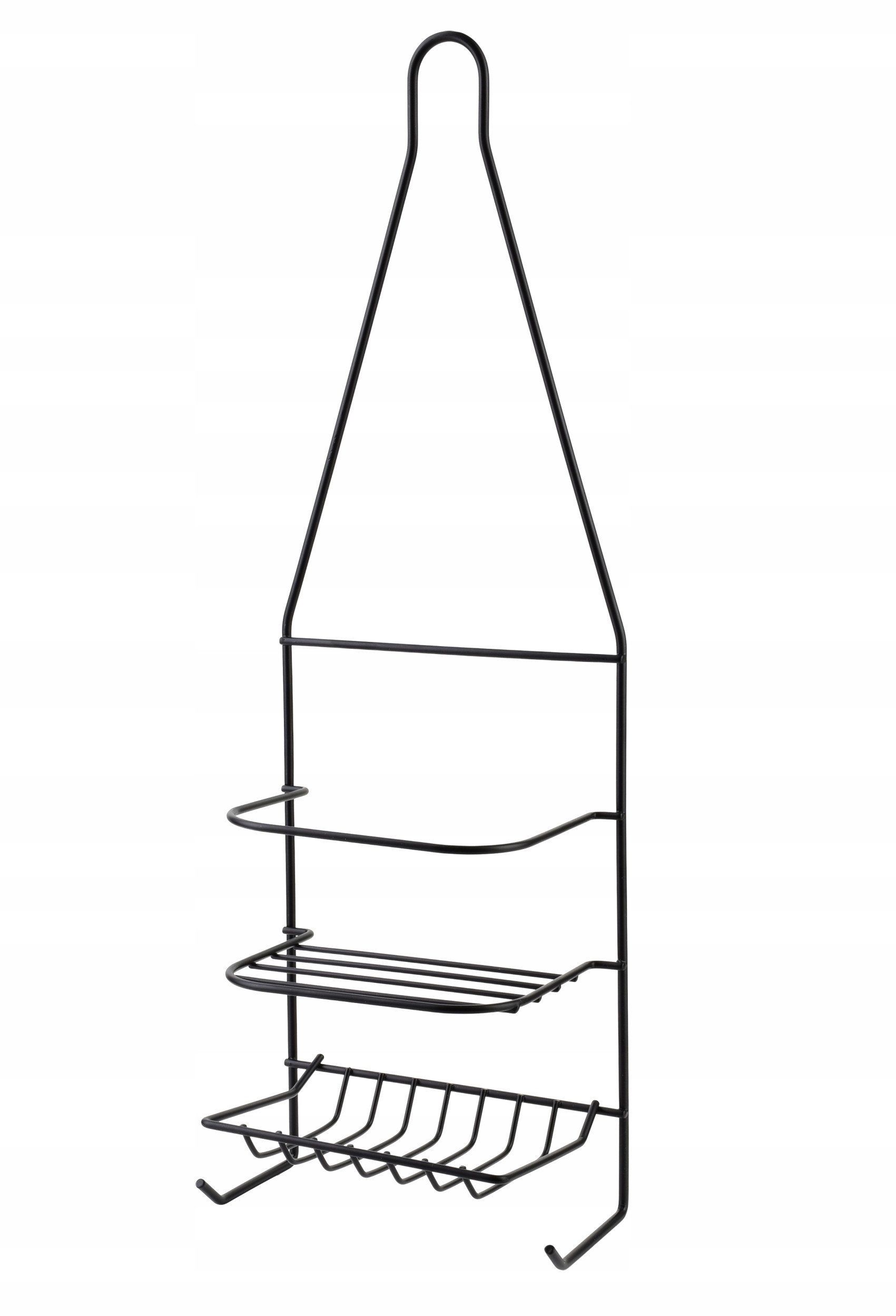 CARL BLACK Półka łazienkowa 15x9,5x46cm2 półki + 2 wieszaki