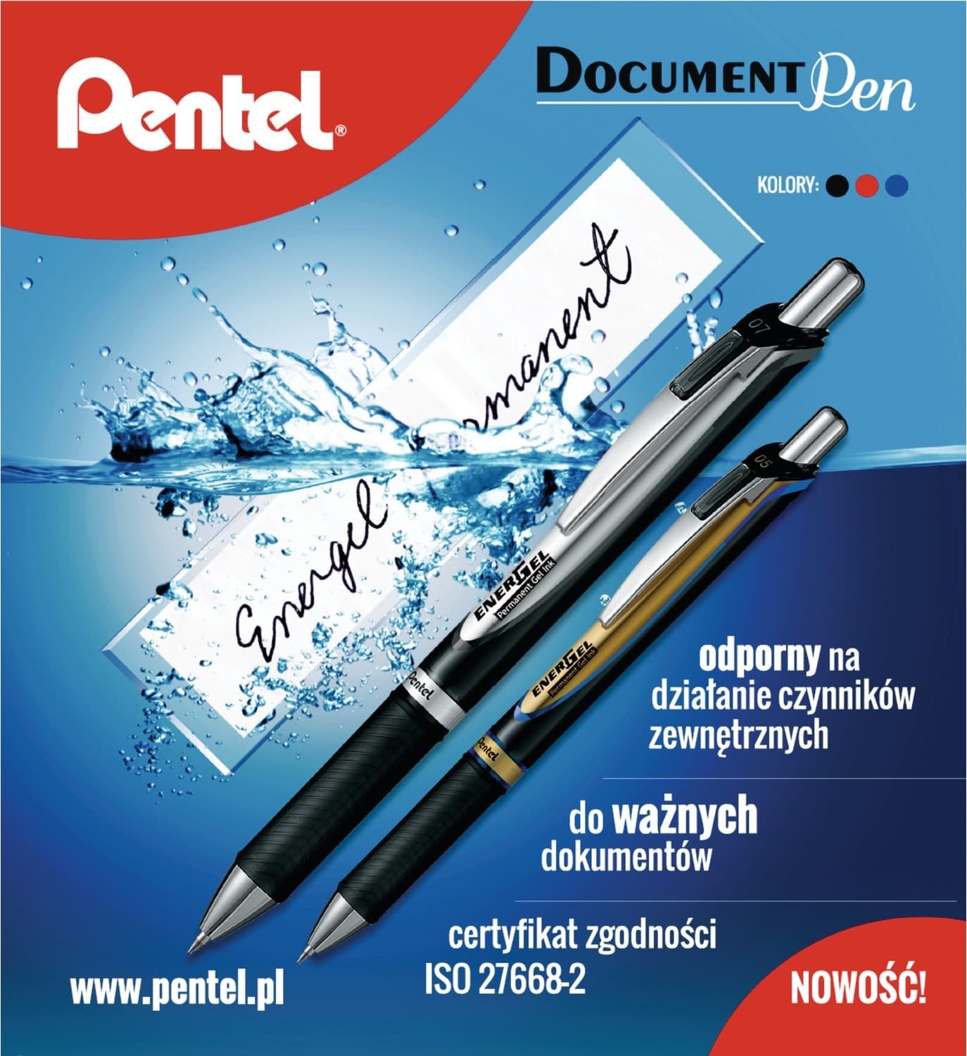 Pentel Wkład kulkowy PENTEL ENERGEL 0,5mm LRP5 niebieski do BLP75