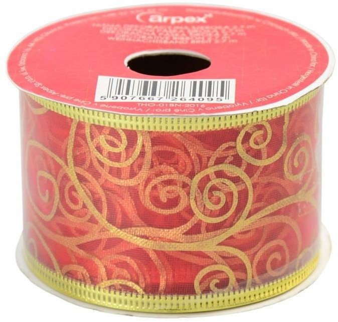 Taśma dekoracyjna na szpuli szeroka czerwona