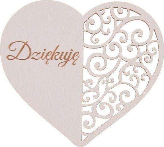 Drewniany napis - Dziękuję 5szt biały