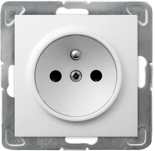 Ospel Gniazdo Impresja pojedyncze z uziemieniem białe (GP-1YZP/m/00)