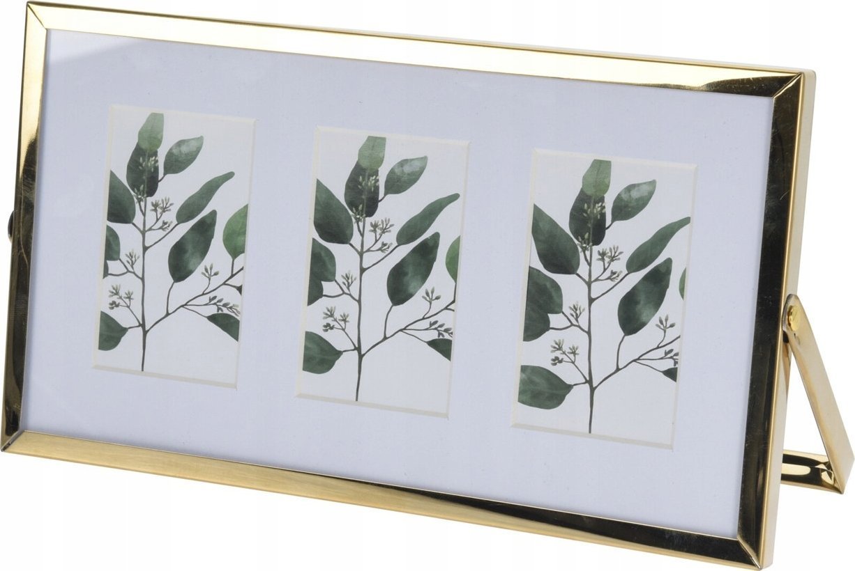 Ramka Home Styling Collection Metalowa ramka stojąca na trzy zdjęcia ramka 22 x 12 x 1 cm