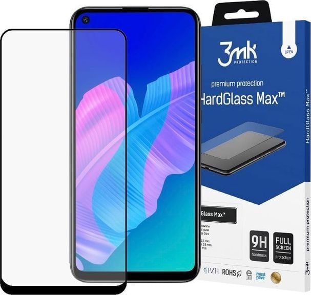 3MK Szkło na telefon 3mk HardGlass Max do Huawei P40 Lite Black uniwersalny