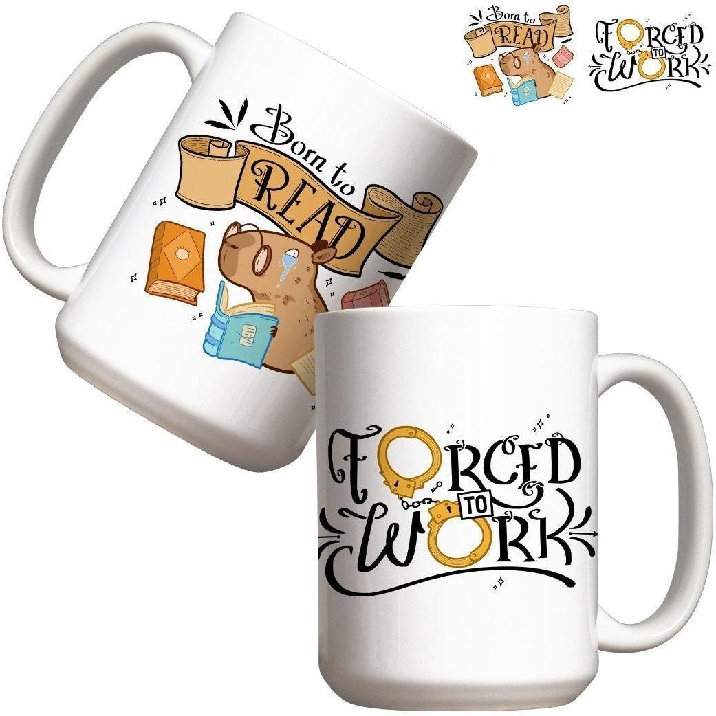 Kubek - Born to Read, Forced to Work 440ml