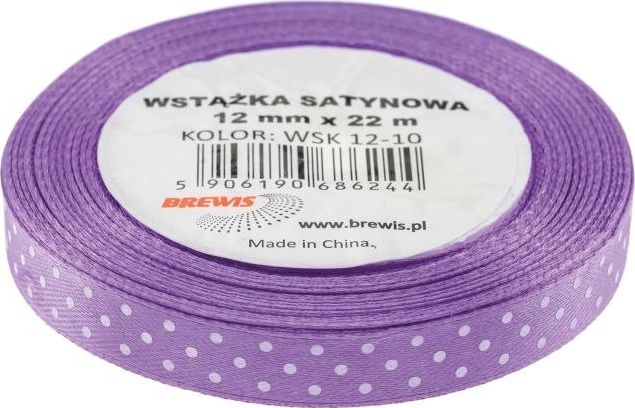 BREWIS Wstążka satynowa BREWIS kropki 12mm x 22m kolor 10 Brewis