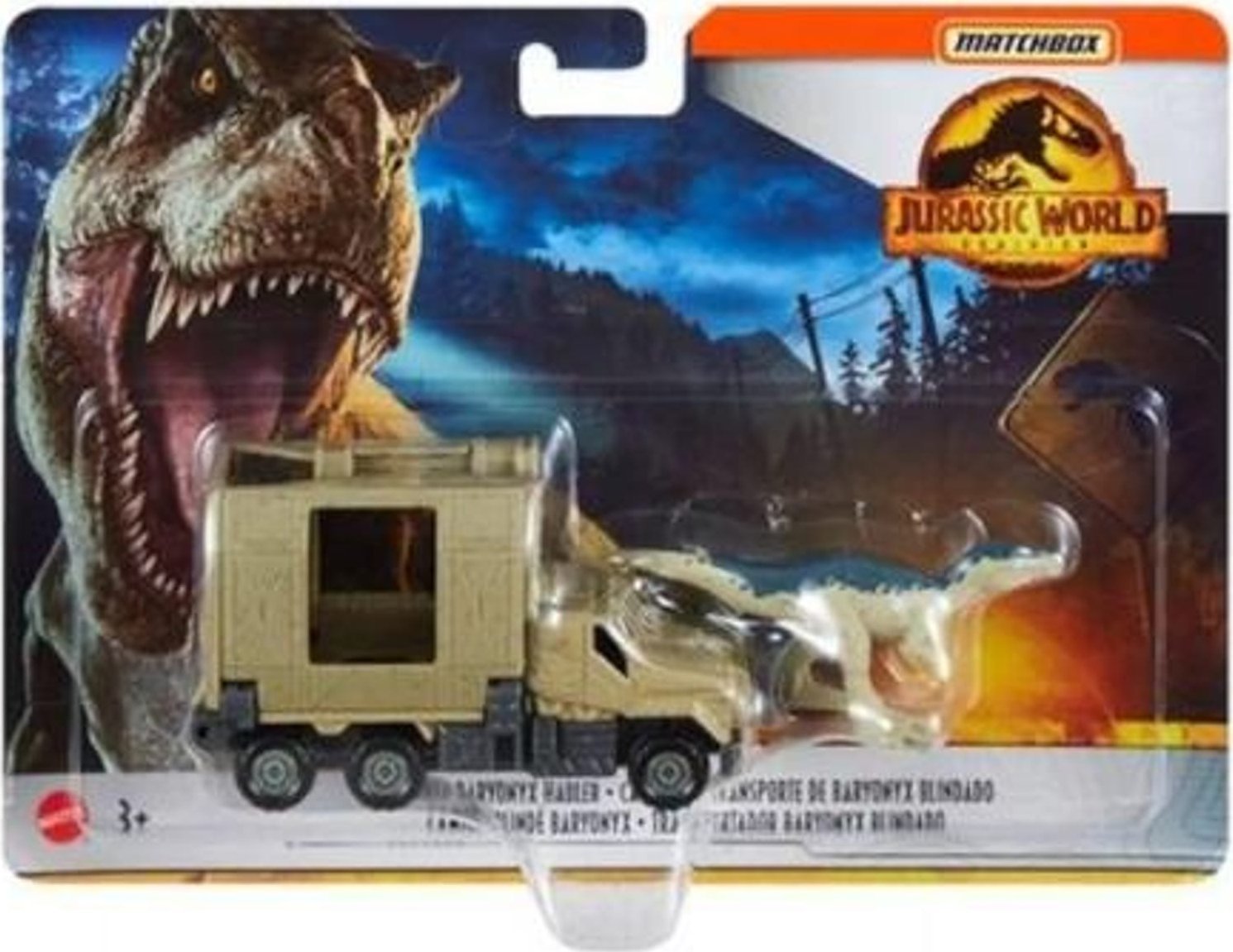 Mattel Matchbox Jurassic World Transporter z Baryonyxem