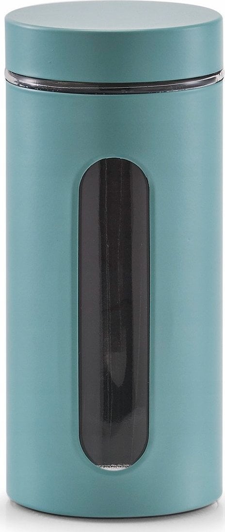 Zeller Pojemnik szklany na produkty sypkie, 1200 ml, kolor niebieski, ZELLER