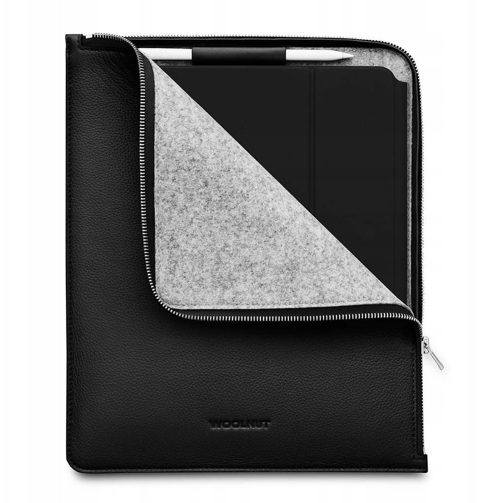 Woolnut Leather Folio Case for iPad Pro 13" & Air, black