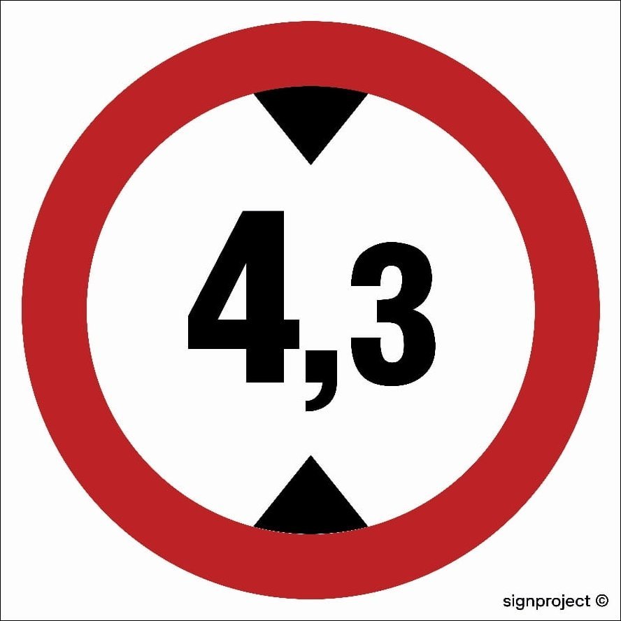 Mój dom Zakaz Wjazdu Pojazdów O Wysokości Ponad 4,3 30X30 Libres Polska Sp Sgp-Sa007_300X300_Pn 5904937491922