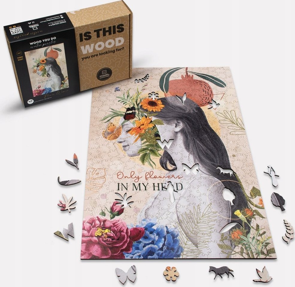 WOOD YOU DO PUZZLE DREWNIANE KOBIETA Z KWIATAMI 418 elementów