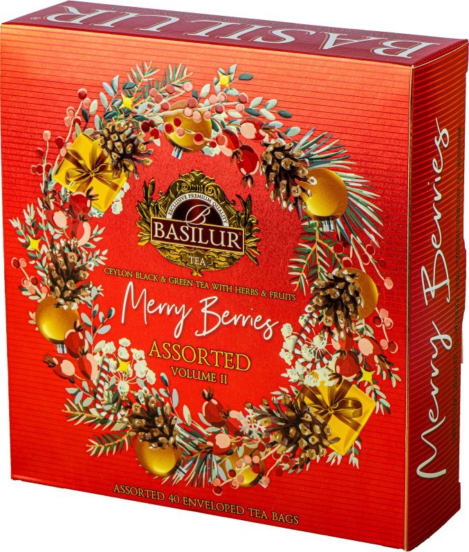 Basilur Basilur MERRY BERRIES VOL II zestaw herbat 4 smaki ŚWIĄTECZNY prezent 40szt