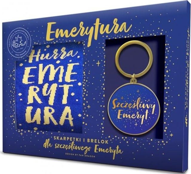 Breloczek Pan Dragon Zestaw brelok + skarpetki - Szczęśliwy emeryt