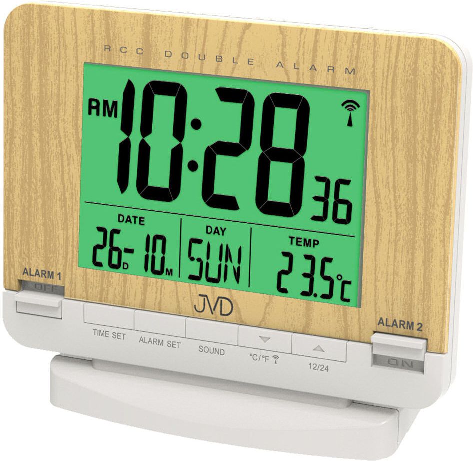 JVD Budzik JVD RB9242.1 Termometr DCF77 Dwa Alarmy