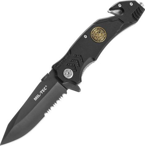 Mil-Tec Nóż składany ratowniczy Mil-Tec Fire Brigade Black dla Strażaka