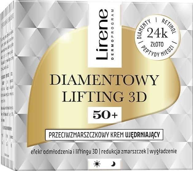 Lirene Diamentowy Lifting 3D przeciwzmarszczkowy krem ujędrniający 50+ 50ml