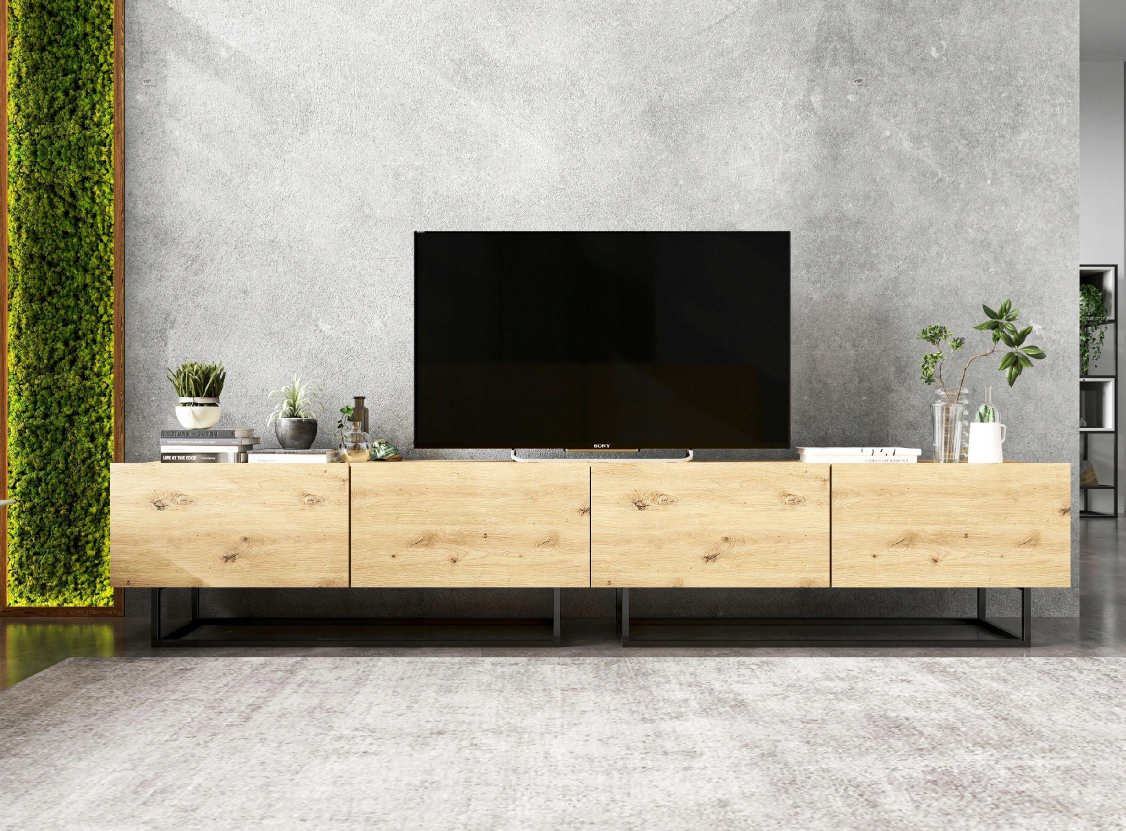 Meble Lindner Szafka RTV Loft dąb artisan komoda RTV Loft 240 cm