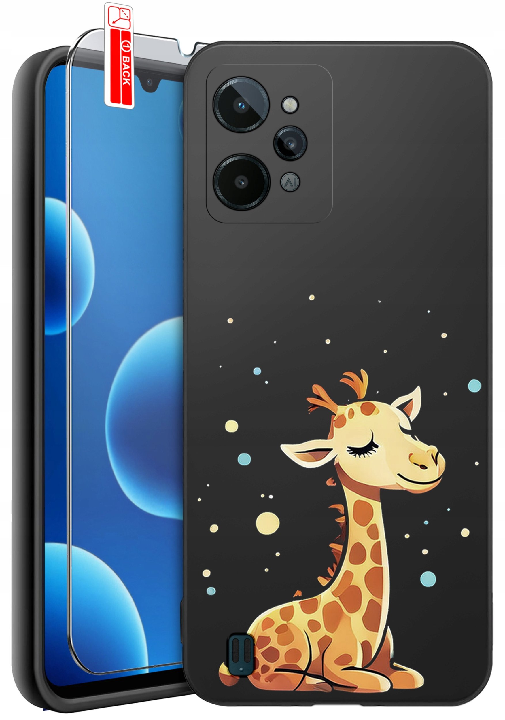 ETUI do Realme C31| WZORY | SILIKONOWE MATT CASE + SZKŁO 9H