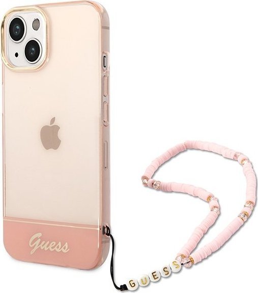 Guess Etui Guess GUHCP14MHGCOHP Apple iPhone 14 Plus różowy/pink hardcase Translucent Pearl Strap