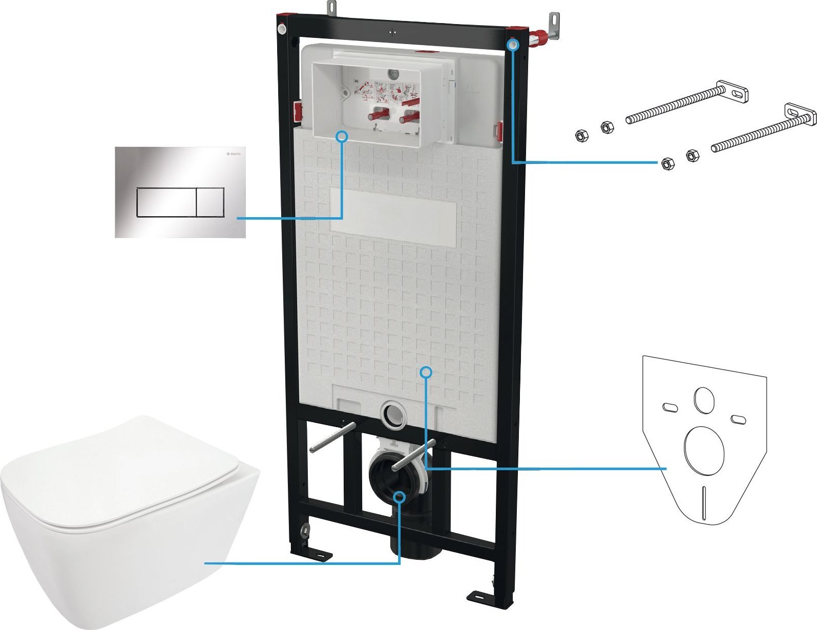 Deante Zestaw WC podtynkowy 6 w 1