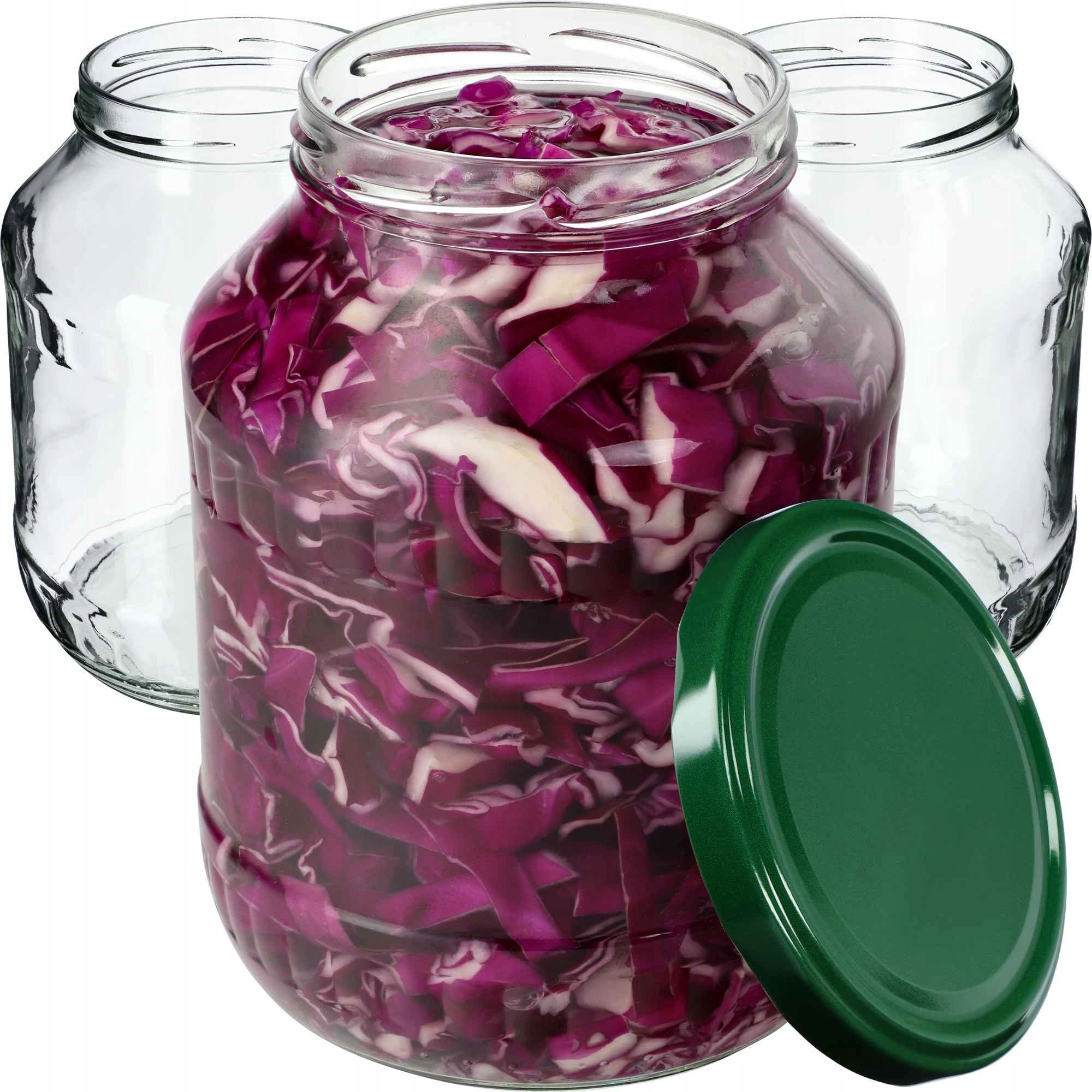 KADAX 8x Słoik Słój Szklany 1,7L Na Przetwory Ogórki Nalewki + Wieczka Fi89